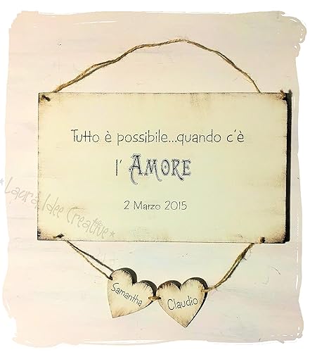 San Valentino Targa Regalo Personalizzata Frase D Amore Nomi Amazon It Handmade