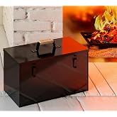 Fire Beauty Galvanized Steel Fire Starter Fireplace Storage Box(Large) | Galvanized Steel Rust Resistance, Oak Anti-Scald Handle, Multi-Scene Household Storage