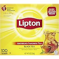 Lipton Black Tea Bag, 100 Count (Pack of 6)