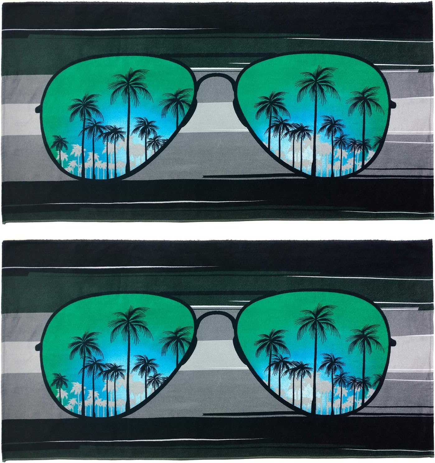 Kaufman - Blue Sunglasses Beach Towel (105096-BLU) 30" x 60" - 2 Pack Set