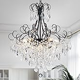 WUZUPS Crystal Chandelier 10-Light Pendant Ceiling Light Modern Lighting Fixture for Dining Room Hallway Bedroom Kitchen Bath