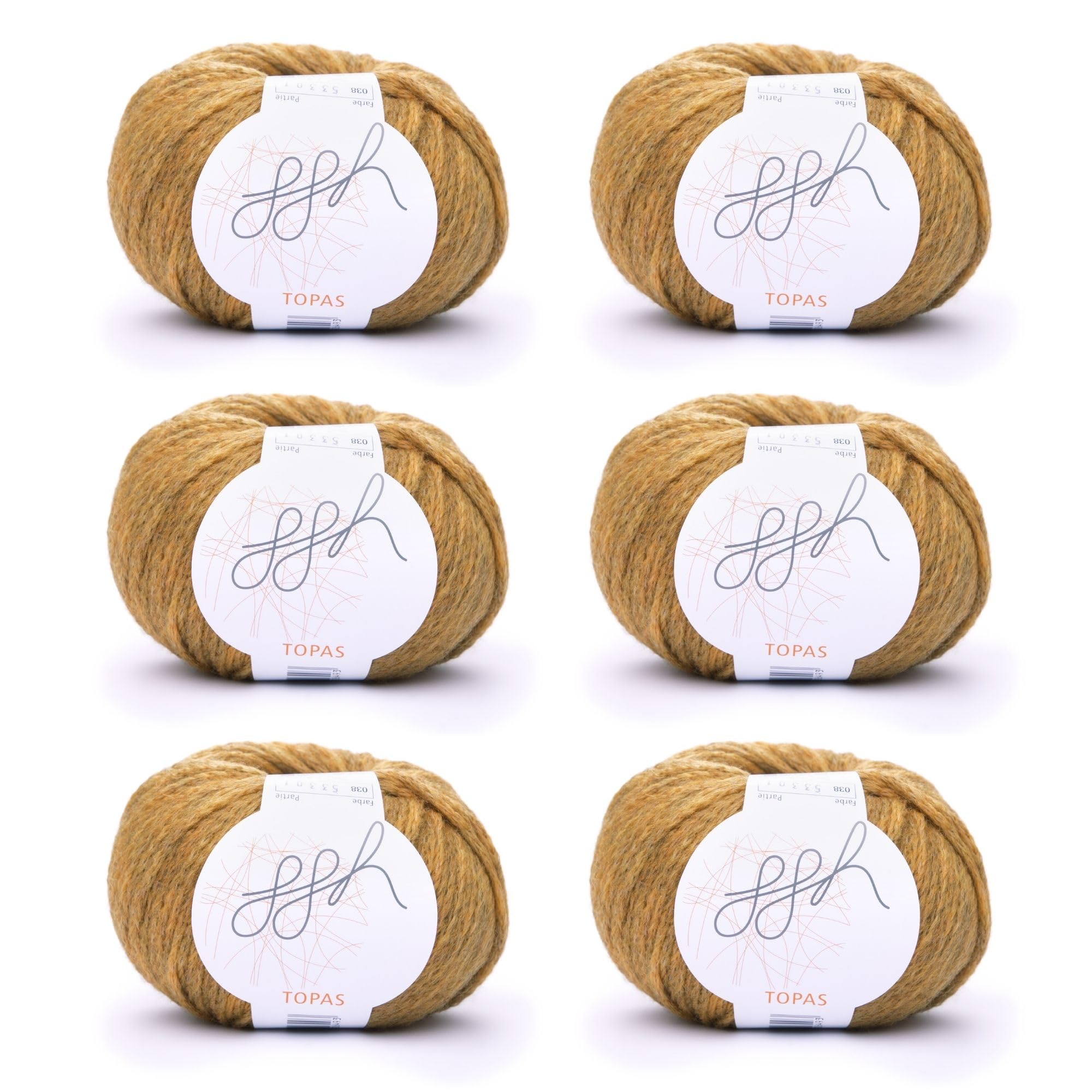 ggh Topas Box - Virgin Wool, Alpaca Blend Thick Wool for Knitting or Crocheting - Colour 038 - Curry