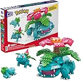 MEGA Pokémon Action Figure Building Toys, Bulbasaur Evolution Set with 622 Pieces, 3 Poseable Characters, Bulbasaur and Venus