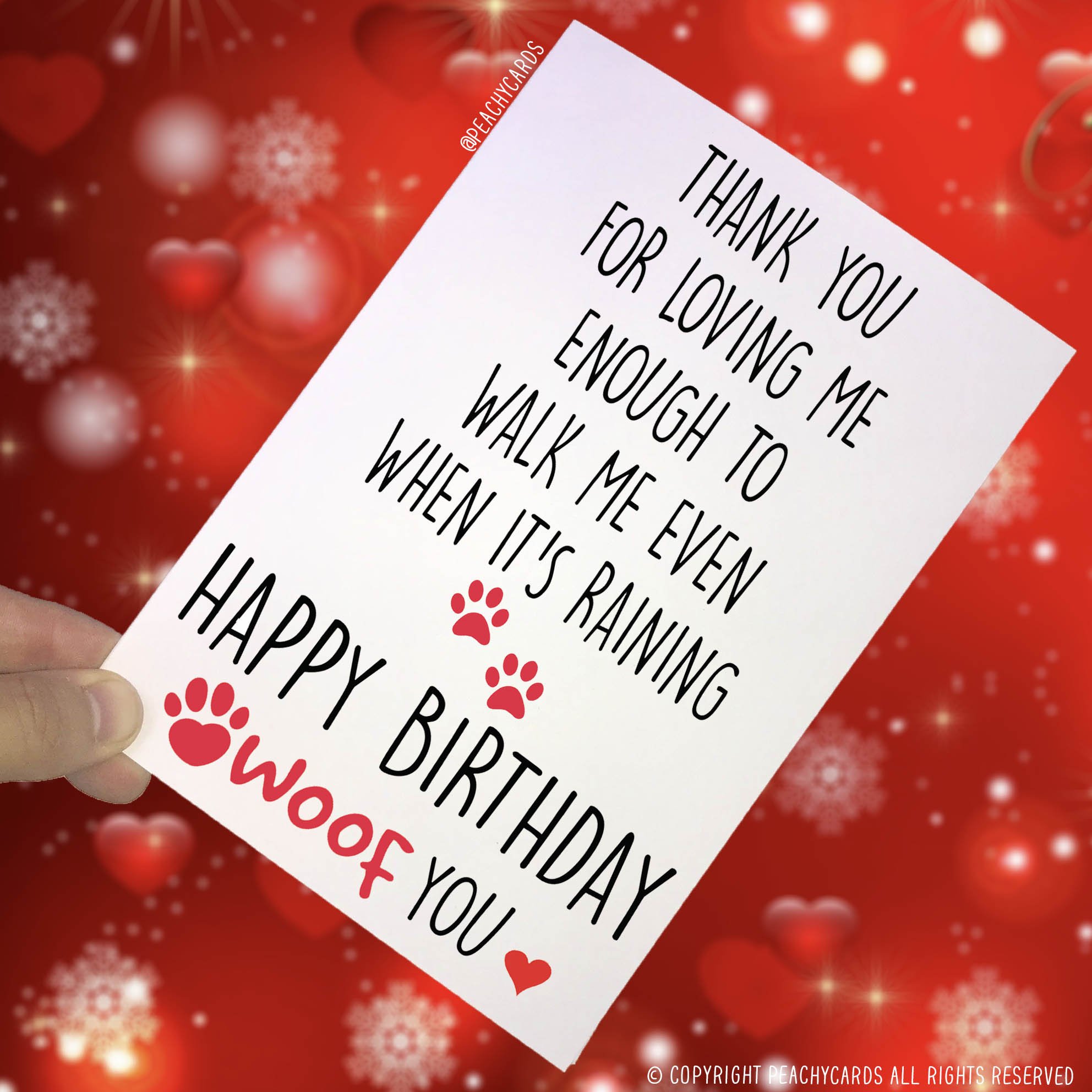 Happy Birthday Cards, Mum Birthday Cards, Dad Cards, Dog Walker Card, Card from The Dog, Woof You, Birthday Cards, Funny, Love Novelty PC144