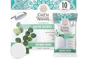 GuruNanda Eucalyptus Vapor Shower Tablets, Clean-Dissolving Aromatherapy Shower Steamers with Eucalyptus & Menthol, Promotes Relaxation, Ideal for Gifting, 10 Count