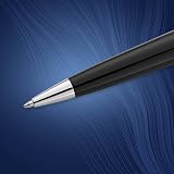 Waterman Expert Ballpoint Pen Gloss Black Chrome Trim Medium Tip Blue Ink Gift view 4