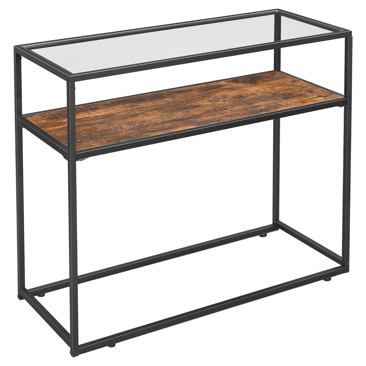 VASAGLE GLATAL Console Table, Tempered Glass Top and Sturdy Steel Frame