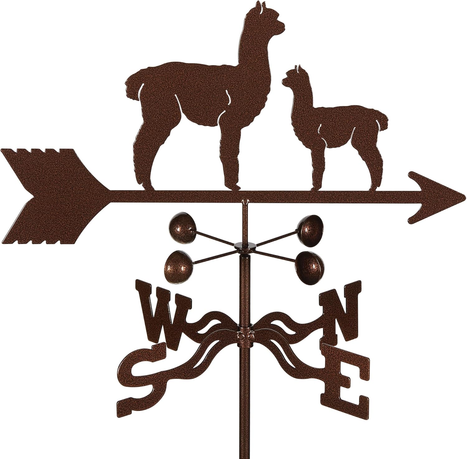 Weathervanes - EZ Vane Steel Alpaca & Baby Weathervane 21” Height, Includes Metal Deck Mount, Wind Cups & Brackets | Hand-Crafted and Family-Owned, Made in The USA with Triple Powder Coating, Limited