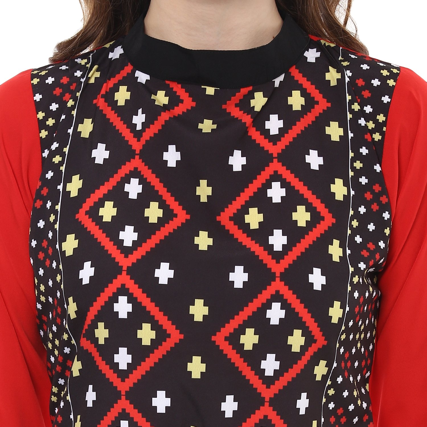 ziyaa women's multi digital with tassels aline crepe kurta