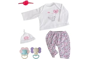 EKOKIZ Reborn Baby Dolls Clothes - Perfectly Cute 17-22 Inch Doll Accessories - White Baby Clothes for Girls