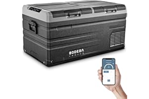 BODEGACOOLER 12V Fridge Freezer, 95QT Dual Zone Car Refrigerator, 12 RV Volt Fridge with Removable Door, -4 to 68℉ APP Contro