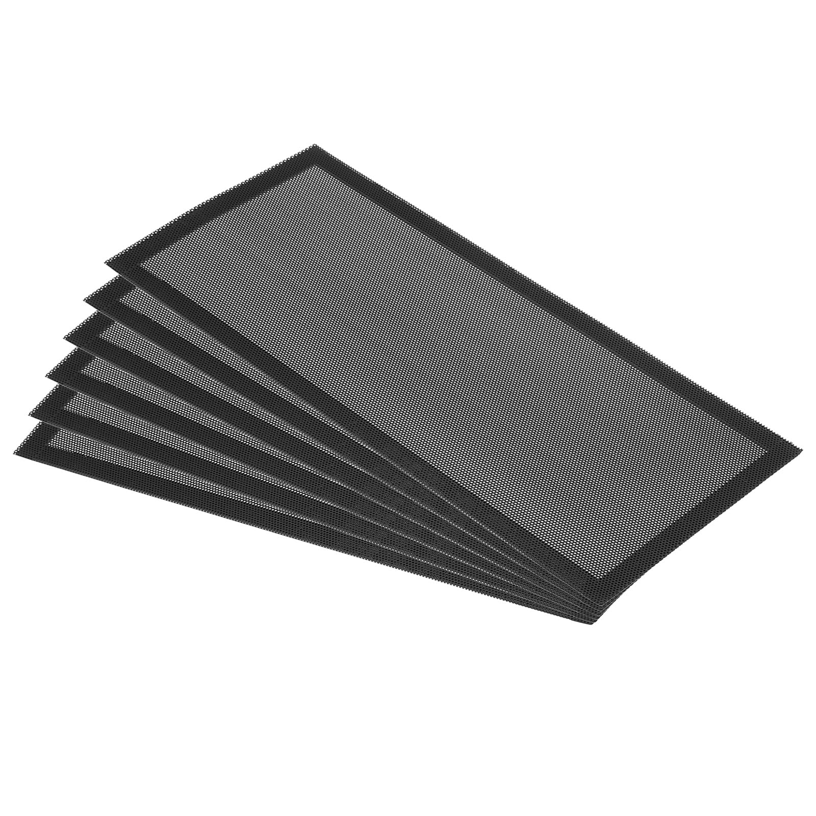 PATIKIL 5.5"x12" Magnetic Vent Cover, 6 Pack Floor Wall Air Registers Cover Strong Magnet Vent Screen Mesh for Blocking Hair Dust Debris, Black