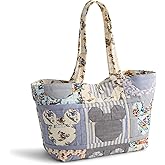 Vera Bradley Women's Disney Premium Cotton Small Hathaway Tote Bag, Ski Weekend Mickey Mouse Patchwork, One Size