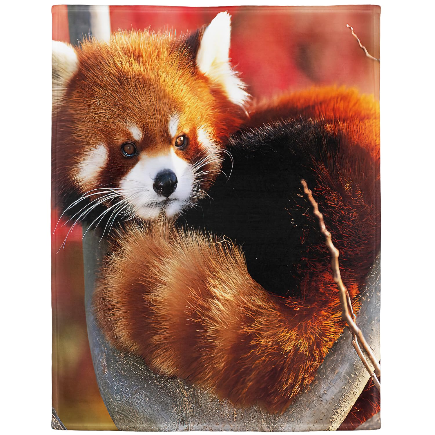 YISUMEI Blanket 150x200 cm, Soft Fleece Blanket, Bed Throw, funny cute red panda design