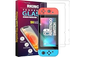 RKINC Screen Protector [2-Pack] for Nintendo Switch, Tempered Glass Film Screen Protector, 0.33mm [Anti-Scratch][Anti-Shatter