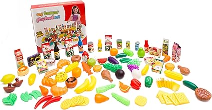 100 piece play food set