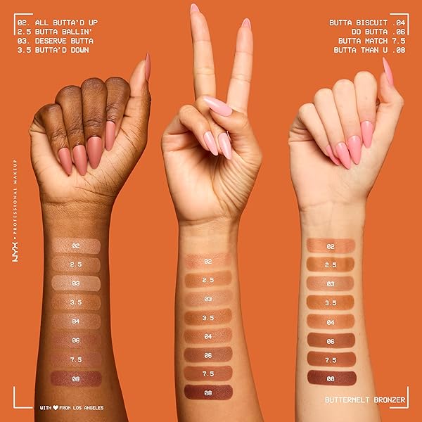 NYX PROFESSIONAL MAKEUP MATTE BUTTERMELT BRONZER, LONGWEAR FACE MAKEUP WITH UP TO 12 HOURS OF WEAR, VEGAN FORMULA – BUTTA OFF (MEDIUM DEEP GOLDEN)