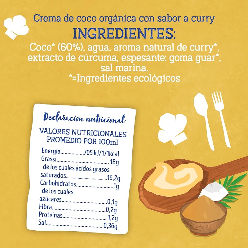 - Pacote de 15 cremes biológicos de coco e caril de 200 ml – alternativa vegetal para cozinhar, sem lactose, sem glúten, 100% biológico, ideal para molhos, arroz e receitas vegan – 200 ml