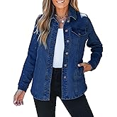 luvamia 2026 Jean Jackets for Women Fashion Denim Jacket Western Oversized Shacket Jacket Button Up with Pockets