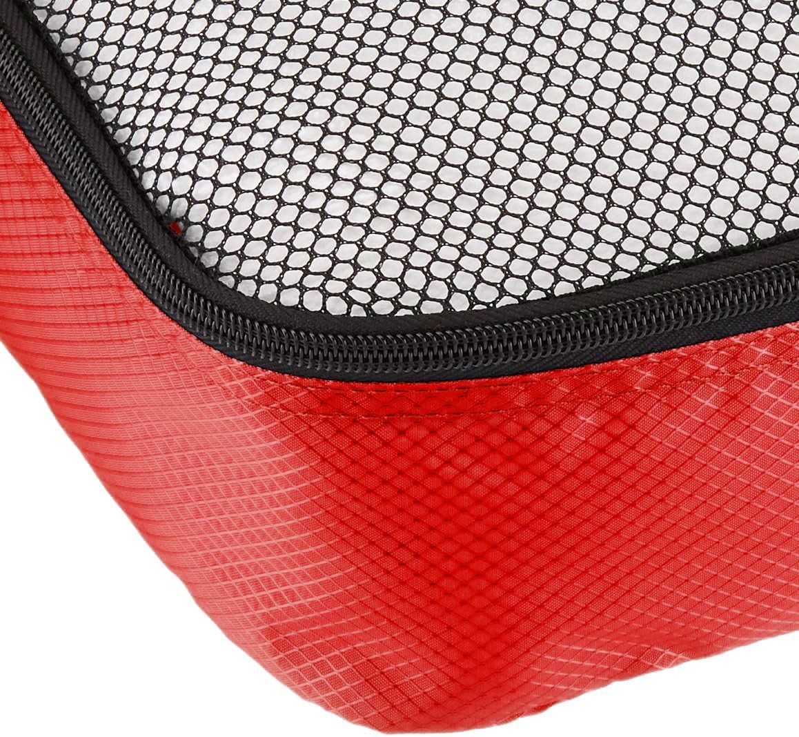 | Basics 4 Piece Packing Travel Organizer Cubes Set - Medium, Red | Packing Organizers