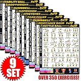 Eazy How To Multi Pack Bundle Exercise Workout Poster BIG 51 x 73cm Train Endurance, Tone, Build Strength & Muscle Home Gym Chart - Premium