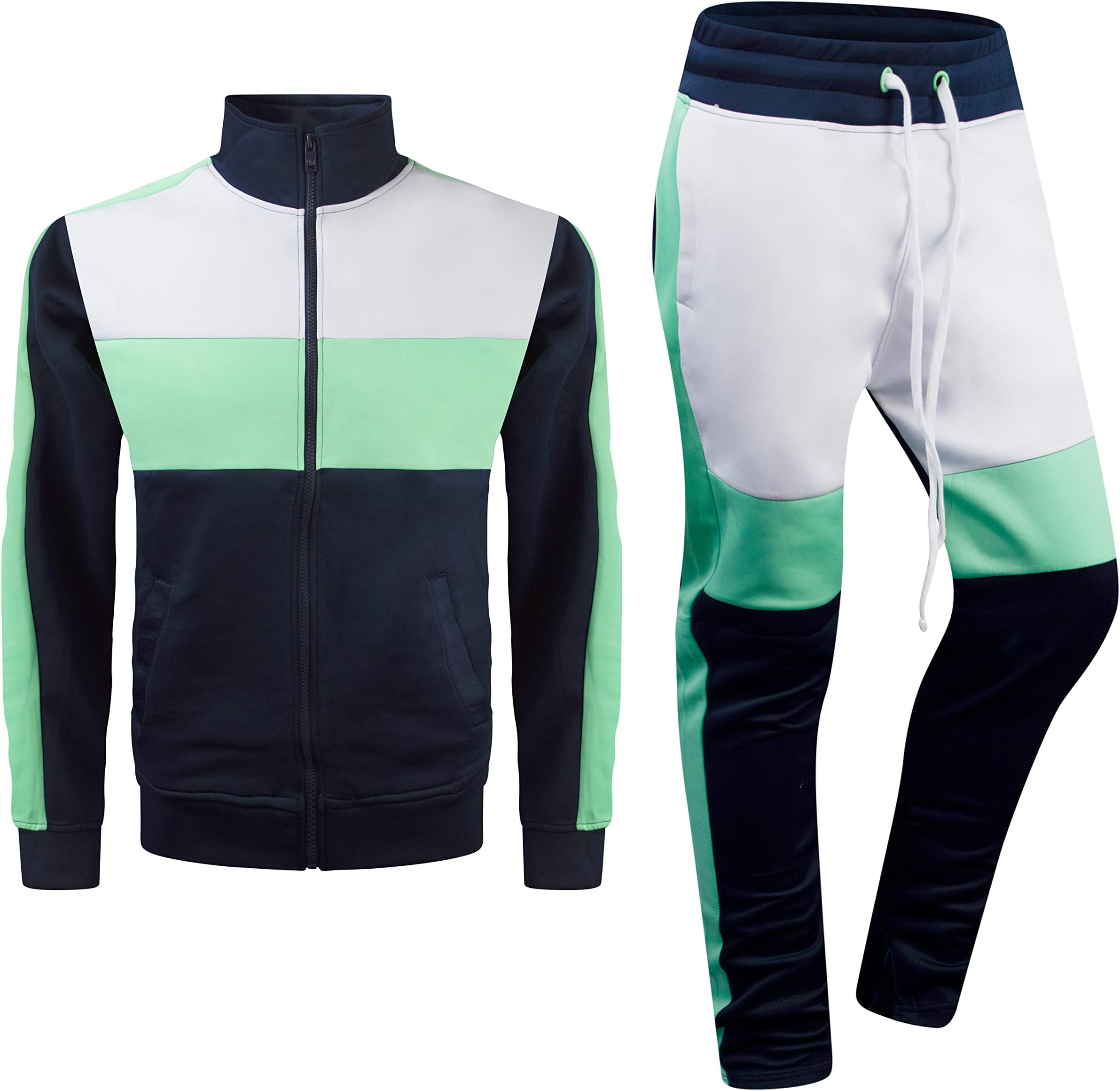 New Men Stripe Zip Pocket Track Pants Sweatsuit Men's Tracksuits Zipper Joggers
