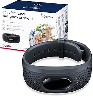 Beurer – Gardia Notrufarmband mit Sturzerkennung, innovatives Notrufsystem aus Armband und App, Sprachverbindung im Notfall 24h Notrufservice Zuhause & unterwegs, alle Vorteile mit dem ABO Ihrer Wahl
