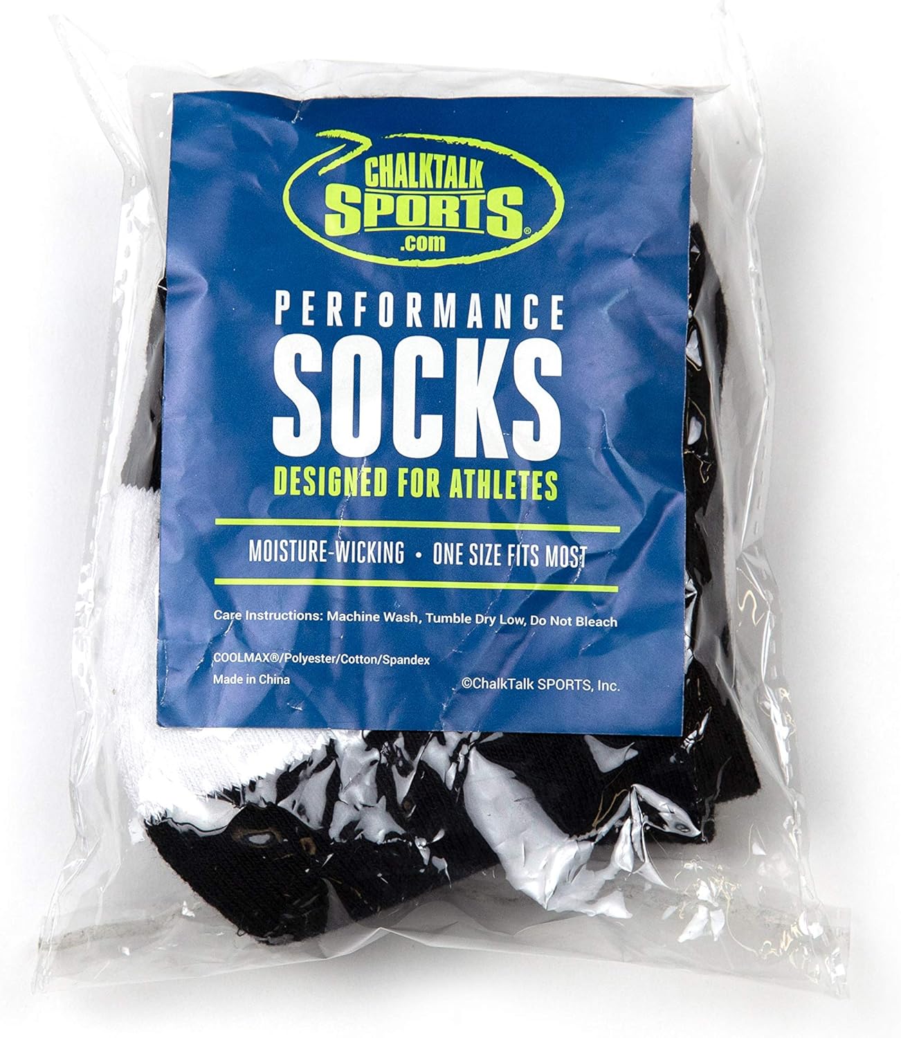 ChalkTalkSPORTS Hockey Half Cushioned Crew Socks | Hockey Player | Black/White : Hockey Jerseys : Clothing