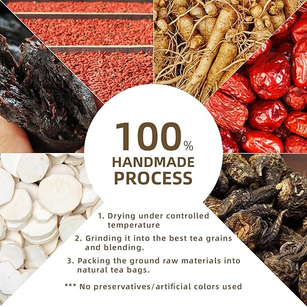 UPGRADE GINSENG SIX TREASURE TEA – TRADITIONAL CHINESE HERBAL BLEND, KIDNEY TEA&GINSENG FIVE TREASURES TEA, MEN AND WOMEN(30BAGS)