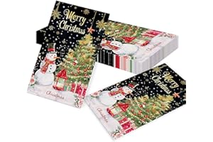 LaVenty 40 PCS Christmas Guest Napkins Snowman Disposable Paper Napkins Snowflake Xmas Tree Decorative Winter Cocktail Guest 