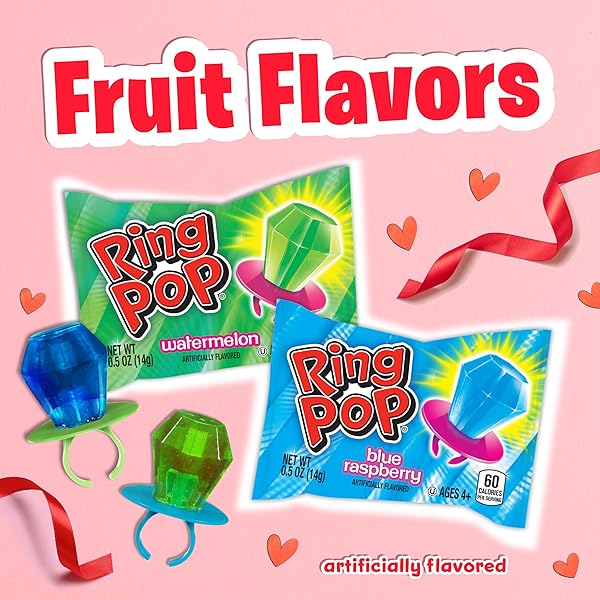 RING POP CANDY, EASTER LOLLIPOPS, 20 CT PARTY FAVORS IN ASSORTED FRUITY FLAVORS – FULL SIZE, FUN HARD CANDY FOR BIRTHDAY PARTIES, PARTY FAVORS, EASTER BASKET STUFFERS, EGG FILLERS, GIFTS FOR KIDS
