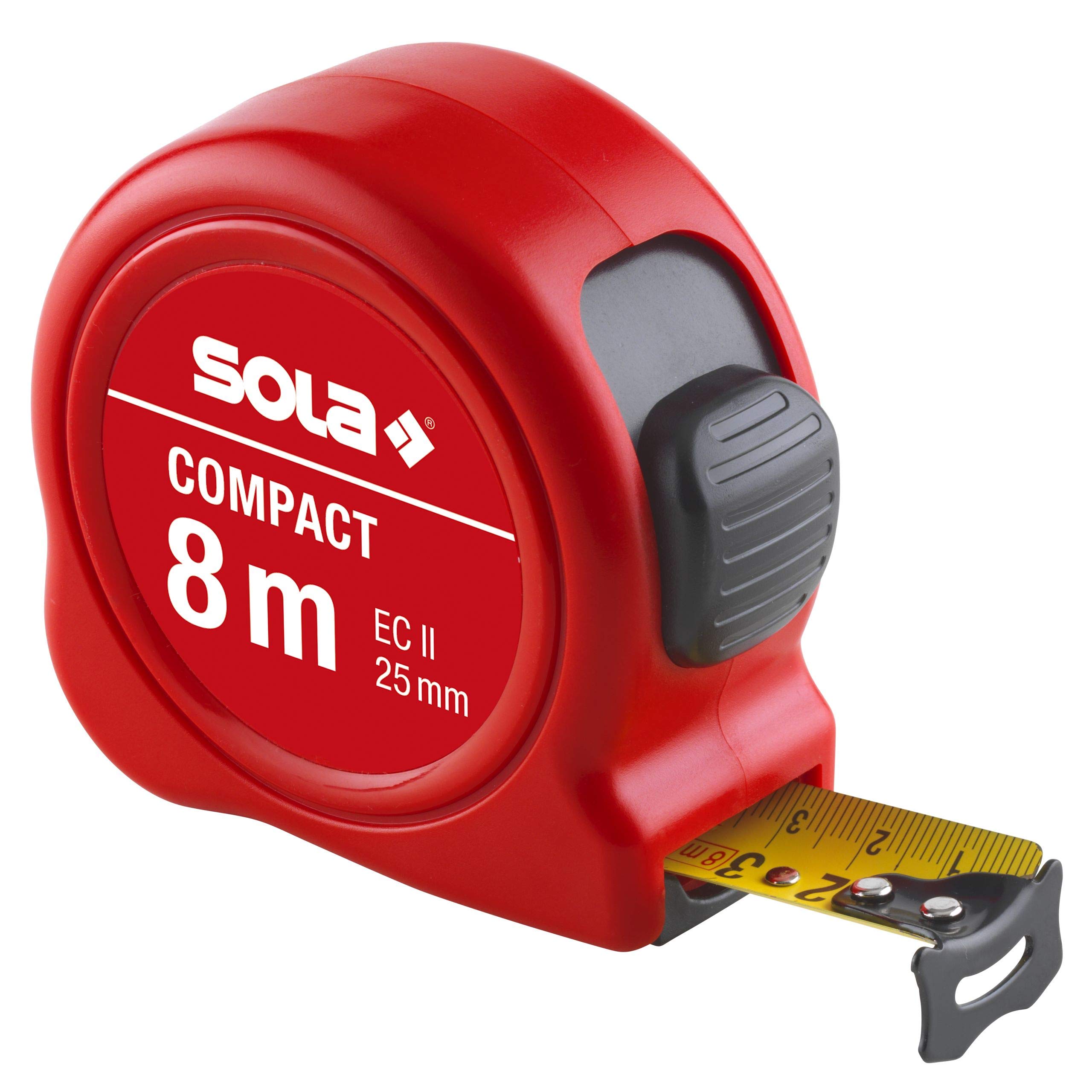 Sola 50500801 "Compact CO 8" Tape Measure, Red, 8 m