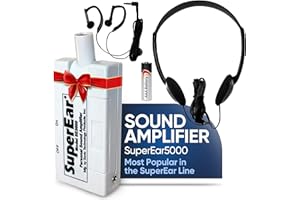 SuperEar Model SE5000 (PSAP) for Seniors - Hearing Amplifiers for Seniors, Super Ear Personal Sound Amplifier, Sound Amplifier Listening Device and Audio Accessories in 50dB Ambient Sounds Increase
