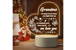 Quaintir Gifts for Grandma, Grandma Gifts - Engraved Night Light, Grandma Birthday Gifts, Christmas Mothers Day Thanksgiving Gifts for Grandma, Nana, Grammy, Grandmother
