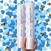 PrimePure Gender Reveal Confetti Cannon, Heart Shaped, Blue Paper, 2 Pack | Blue Heart Confetti Poppers &amp; Mylar Gold Foil, Party Cannon for Outdoor or Indoor Baby Boy Gender Reveal Party &amp; Baby Shower