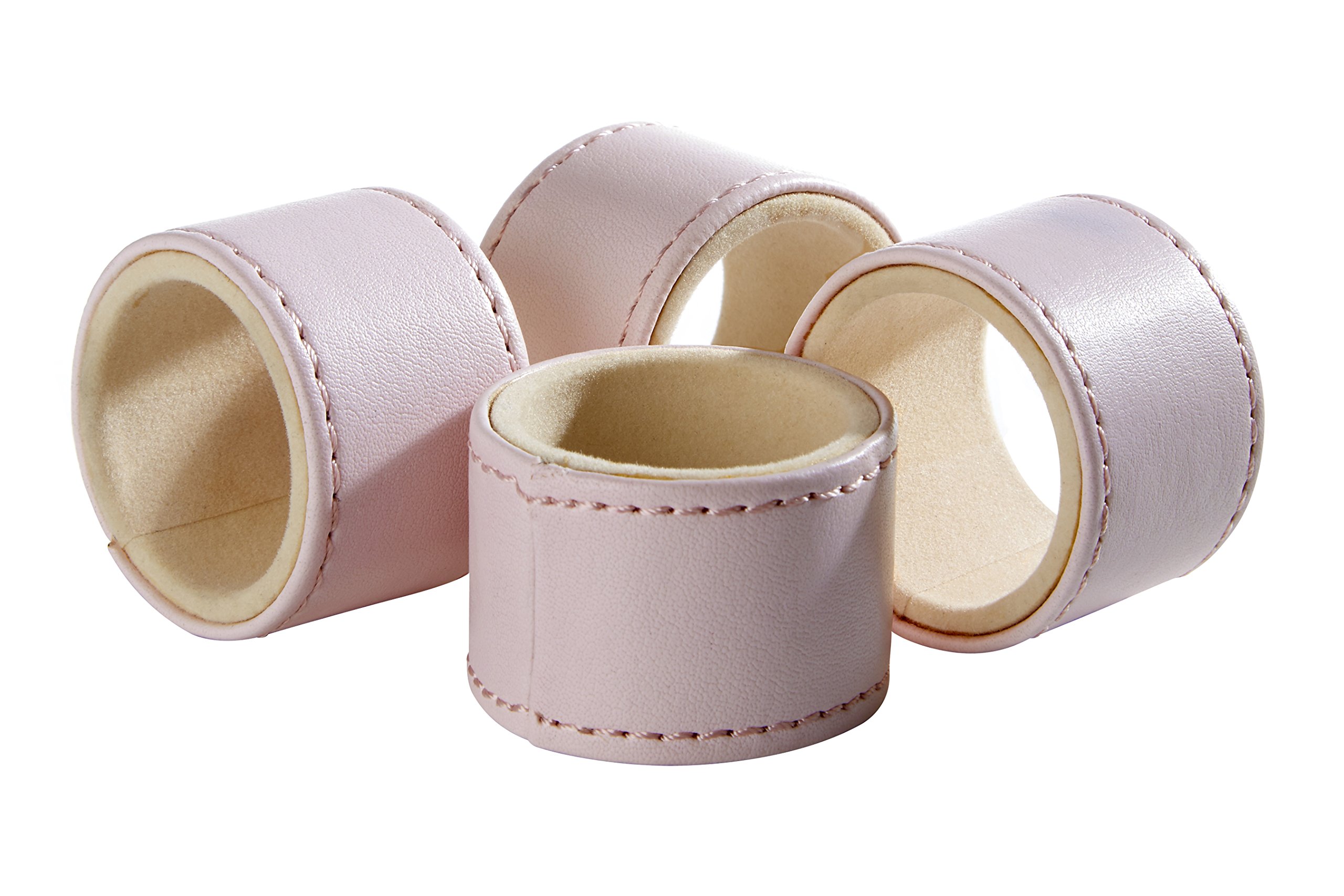 Premier Housewares Napkin Rings, Leather Effect, Pink, 5 x 5 x 3 cm