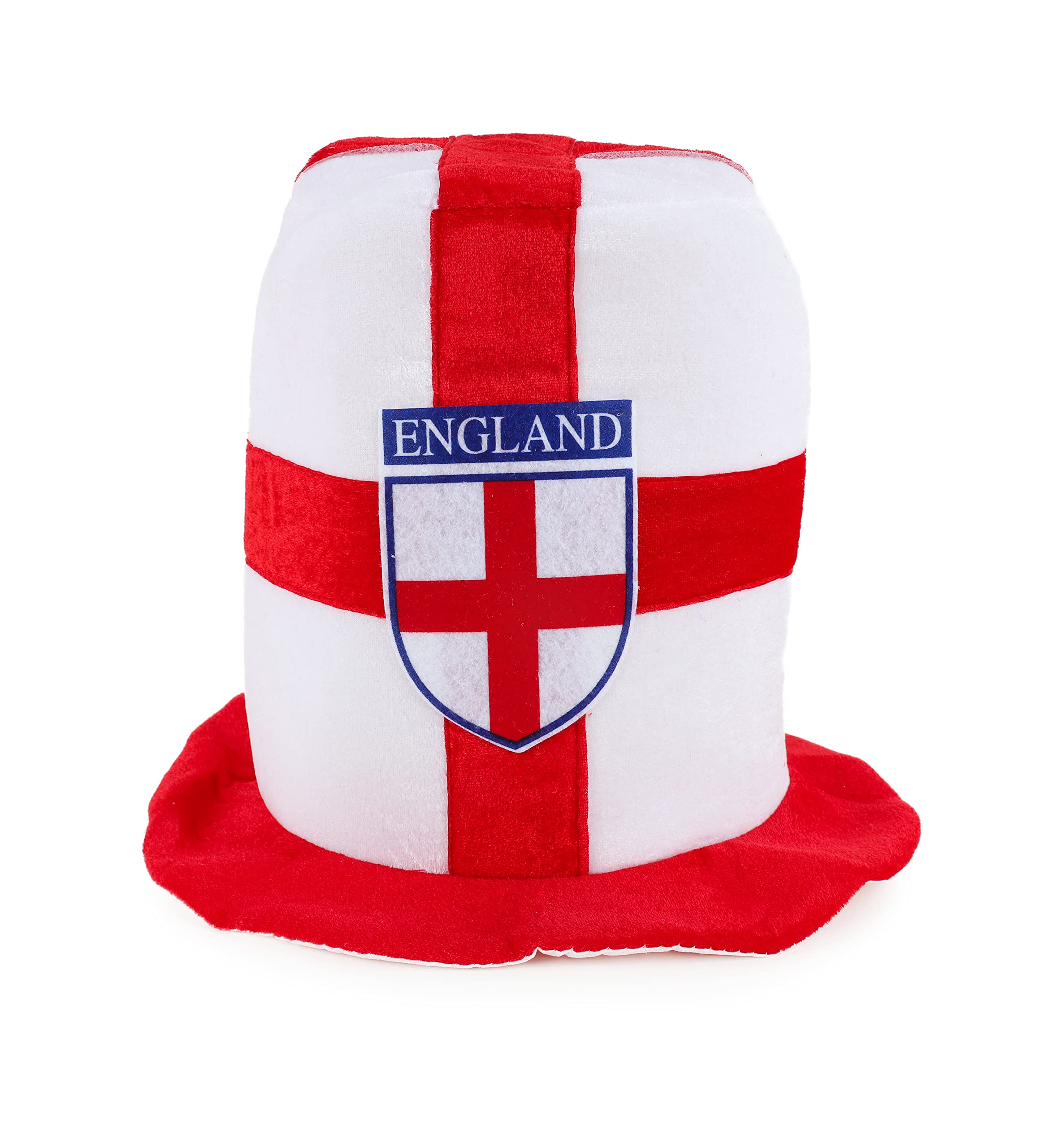 Toyland® England Top Hat With St Georges Flag - Soft Plush Material - Euro's Fancy Dress - World Cup Parties - English Party Decorations