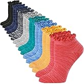 Mcool Mary 8 Pack Ruffle Ankle Socks,Cute Lettuce Edge,Anti-Slid,Novelty,Cute,Athletic Casual Cotton Sock,Vibrant Color (Size5-9)