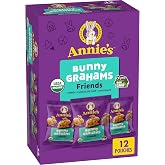 Annie's Organic Friends Bunny Grahams, Variety Pack, 12 ct, 12 oz | Chocolate, Honey &amp; Chocolate Chip Flavors, USDA Certified Organic, No High-Fructose Corn Syrup