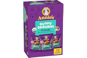 ANNIE'S HOMEGROWN Annie's Organic Friends Bunny Grahams, Chocolate Chip, Chocolate, and Honey Baked Graham Snacks, 12 Pouches, 12 oz