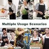 umboom 3 Pack Chef Apron Black Waterproof for Men Women Adjustable 3 Pocket view 6