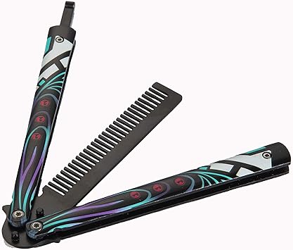 Amazon Cs印字 Balisong Flail Combバタフライナイフトレーナーツール 練習櫛蝶トレーナーの櫛 ドライバー付き ノーブランド品 フォールディングナイフ