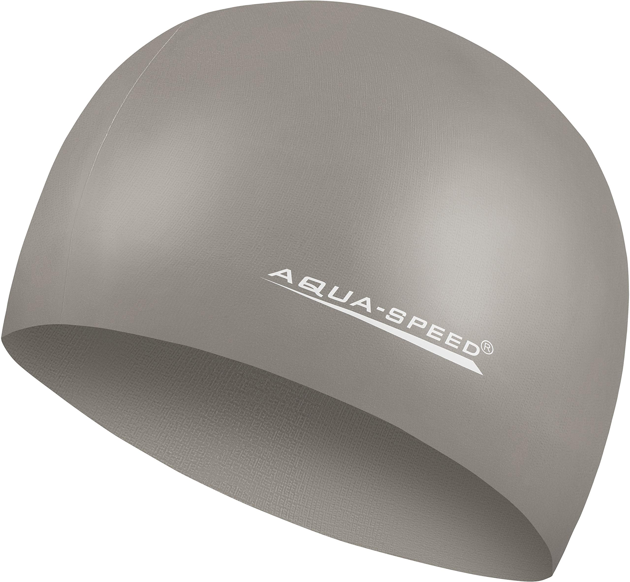 Aqua Speed MEGA Super-stretch swim cap | waterproof swimming cap | swimmer | sport | swimming | triathlon | silicone | Women & Man | Mega/Grey