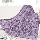 Twin Size Blankets for Bed - Lightweight Purple Blanket Throw for Women, Soft Fuzzy Lavender Fleece Bedding for Home Bedroom Dorm Decor 60"x80"