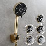 CIENCIA Gold ABS Rainfall Hand Shower Head Universal 1/2" IPS 1.5m Hose BS144F view 3