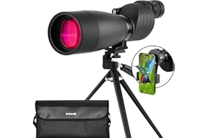 ESSLNB Spotting Scope with Tripod Cell Phone Adapter 25-75 X 70 BAK4 Waterproof Straight Spotting Scopes for Target Shooting Hunting Bird Watching