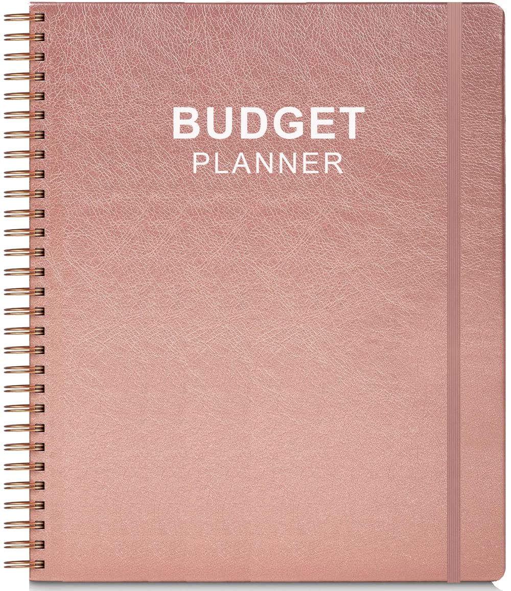 Budget Planner & Monthly Bill Organizer with Pockets. Expense Tracker Notebook, Budgeting Journal and Financial Planner Budget Book to Control Your Money, PU Cover, 20.3 x 24.1cm – Rose — image 1