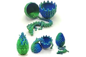 Nubudoz Easter Egg, Dragon Egg, Dragon Eggs with Dragon Inside, 12In Dragon Toy, 3D Printed Dragon Egg Fidget Toys, Dragon Easter Eggs Easter Basket Stuffers (Blue Green)