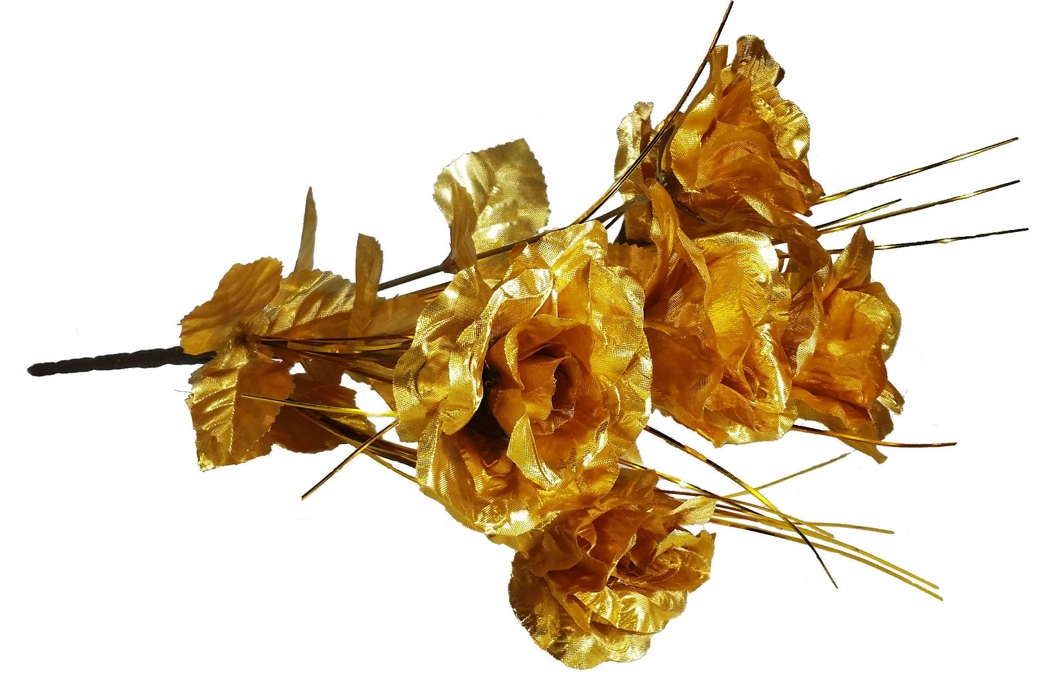 MM TJ Products Artificial Golden Roses Everlasting Golden Roses