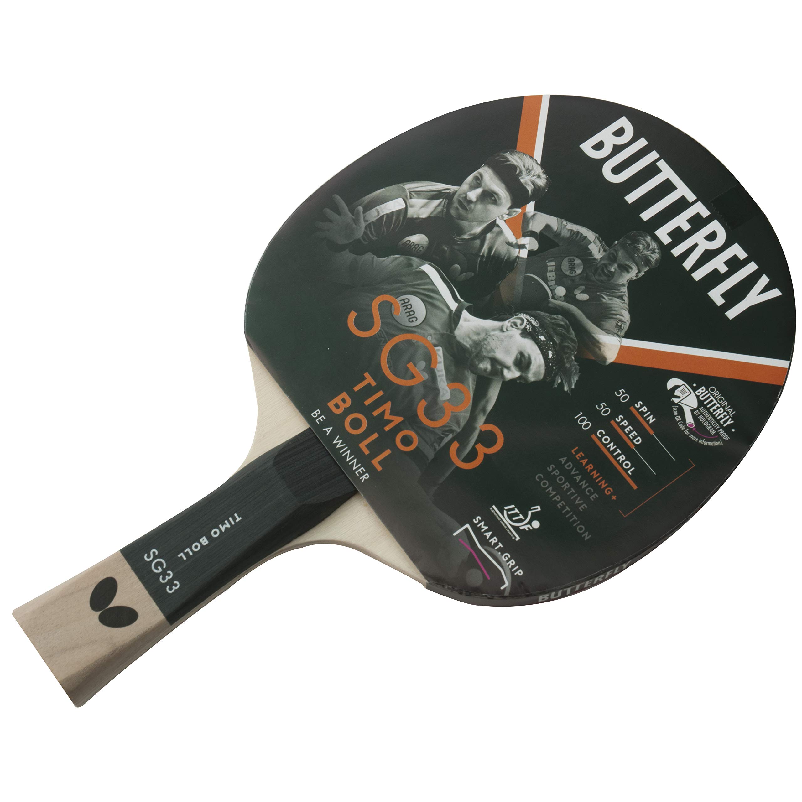 Butterfly Timo Boll SG33 Table Tennis Bat - ITTF Approved 1.7mm Addoy Rubber